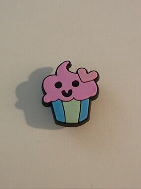 10 for $10 Jibbitz Croc Charm - Pink Cupcake Smiley w/ Green & Blue Wrapper 3